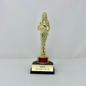 Wife Of The Year Beauty Queen award Trophy, 8.5&quot; Tall Beauty Pageant, Best MOM