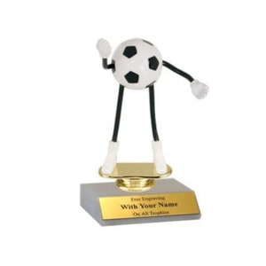 Bendable Soccer Dude Trophy - 6&quot; High Economy Style personalization wording included