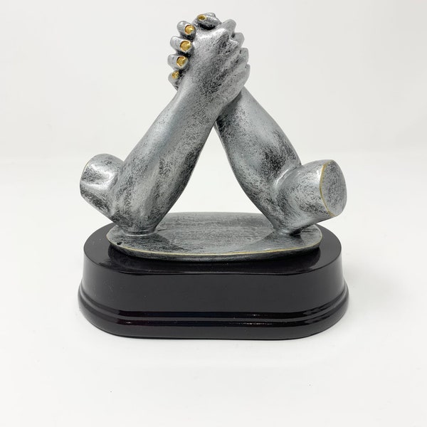 ARM Wrestling AWARD Trophy Resin Cast Sculpture 5 1/2" Tall customized