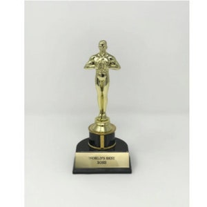 World&#39;s Best Boss, Personalized Icon Style  Award, Office Christmas Party, Secret Santa, Award Trophies, Corporate Award Trophy