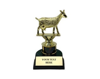 Goat Award Trophy  Greatest Of All Time, G.O.A.T Trophy, 6.5 “ Tall  Free Customization of Your choice Trophies Custom trophy