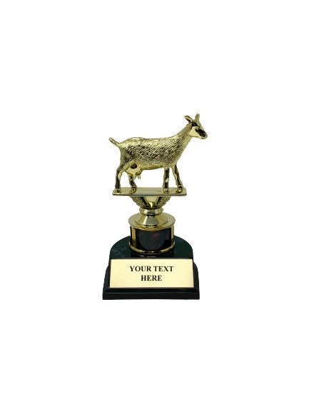 G.O.A.T Greatest of All Time Tall Trophy - Free Engraving, Winner, Great,  Sports, Best, Champion, Trivia, Game, Night, Greatness, Number One