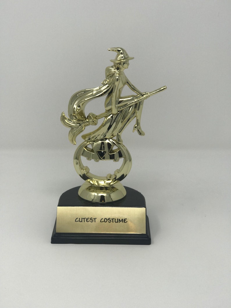 Cutest costume Halloween Trophy Costume Party witch on a broom trophies