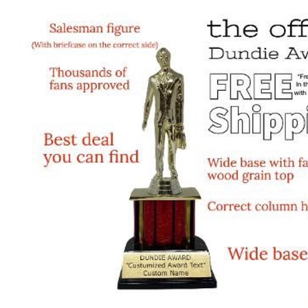 Trofeo -El Premio Dundie Personalizado. Trofeo del Premio Dundie, The Office TV Show, Trofeo, Personalizado Gratis