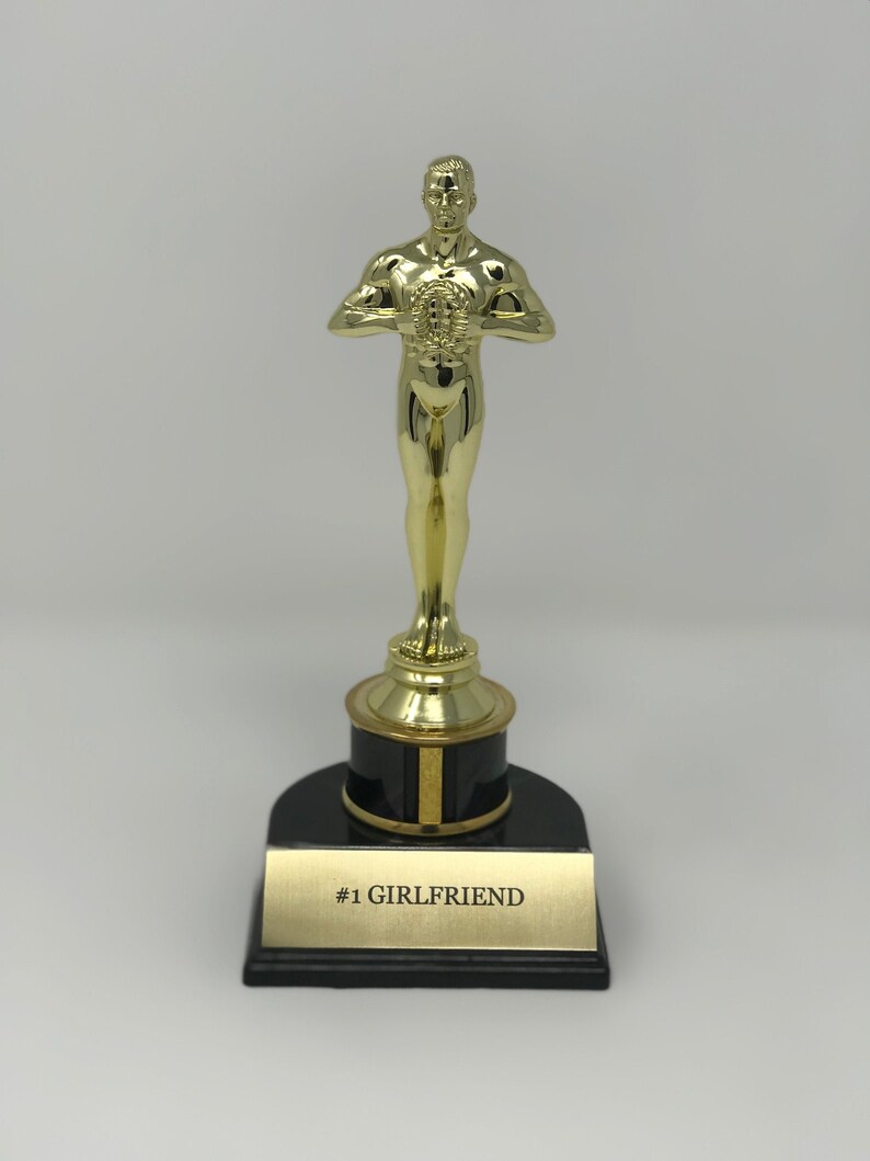 Personalized Icon Style Oscars Award Award Trophies Best #1 Girlfriend award Secret Santa Corporate Award Trophy Office Christmas Party