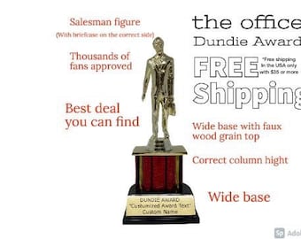 Trophy, The Dundie Award Customized. Dundie Award Trophy, The Office TV Show, Trophy, Free Personalized Cutest redhead award