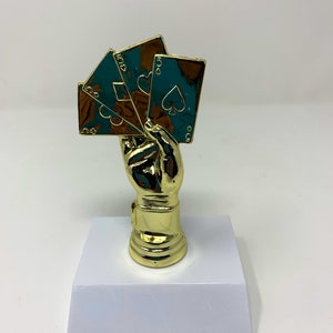Texas hold'em Poker Trophy Trophies Tournament Cards Hold'em Awards Personalização gratuita Escolha de cores