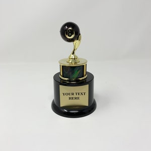Trophy Billiard, Snooker 8 BALL Trophy Award, Snooker trophy 6” tall Pool table tournament  trophies Color Choice Free customization Trophy