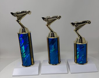 3 CARS Derby, Trophies First Place -Second -Third -Free Customization Custom trophy