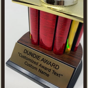 Trophy The Dundie Award Customized. Dundie Award Trophy, The Office TV Show, Trophy, Free Personalized image 3