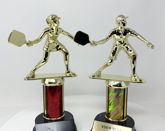 Trophy Pickleball award Trophy, Male 10” or female 10” Pickleball players