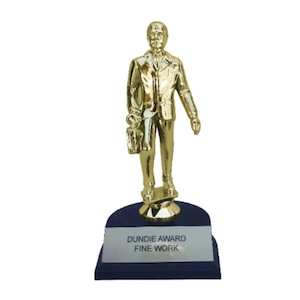Fine work Dundie Award Trophy The Office TV Show Michael Scott Dunder Mifflin Paper Company Gift Idea Fan Prop Extra Long 9 3/4&quot; H.