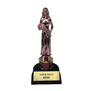 Pink Trophy, Best Wife Beauty Queen award Trophy, 8.5&quot; Tall Beauty Pageant, Pink cancer awareness