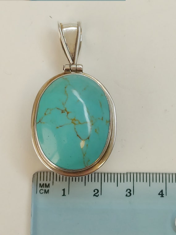 Vintage 2 sided pendant dyed Magnesite and Onyx i… - image 7