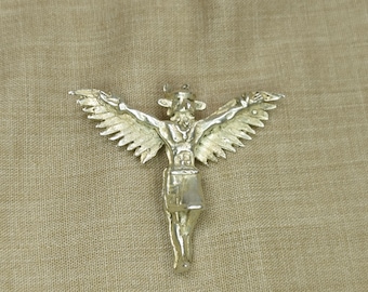 Kachina Vintage Sterling Silver Pendant, Southwestern Native American Pueblo Silver Pendant