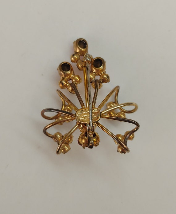 Vintage Antoinette gold filled rhinestone brooch - image 6