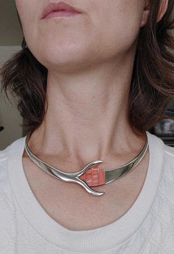 Hinged neck ring with nautical design , Mexico 95… - image 1