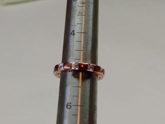 Rose Gold Plated Sterling Silver CZ Eternity Ring… - image 10