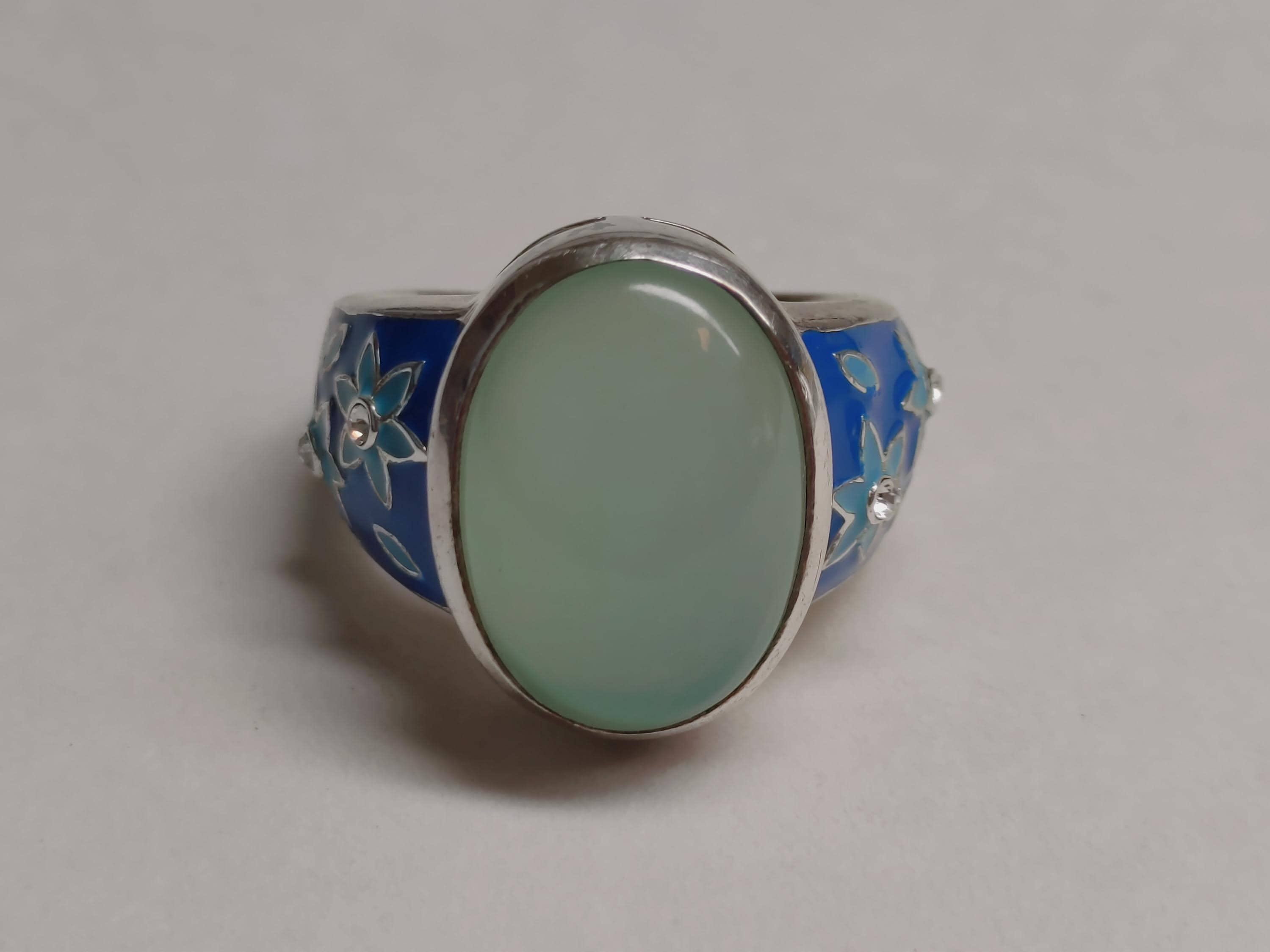 David Sigal Floral Cabochon Sterling Silver Ring