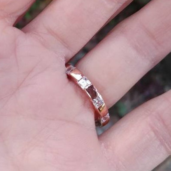 Rose Gold Plated Sterling Silver CZ Eternity Ring… - image 6