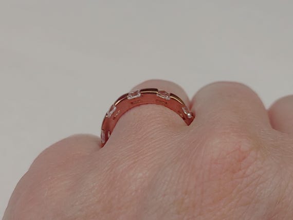 Rose Gold Plated Sterling Silver CZ Eternity Ring… - image 3