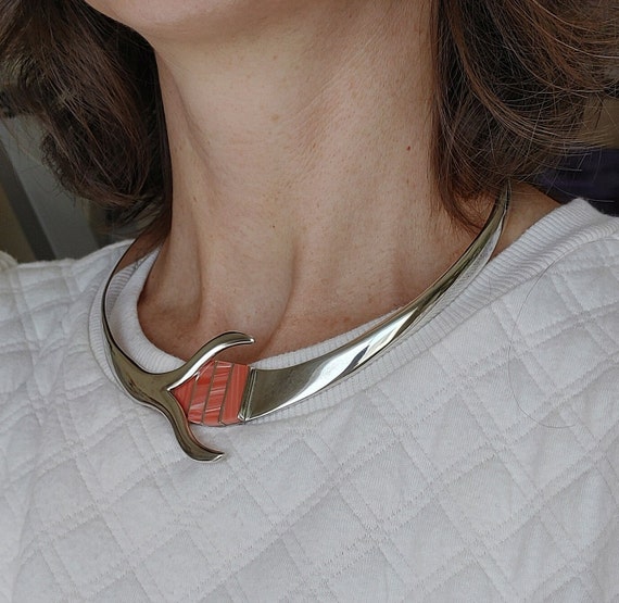 Hinged neck ring with nautical design , Mexico 95… - image 7