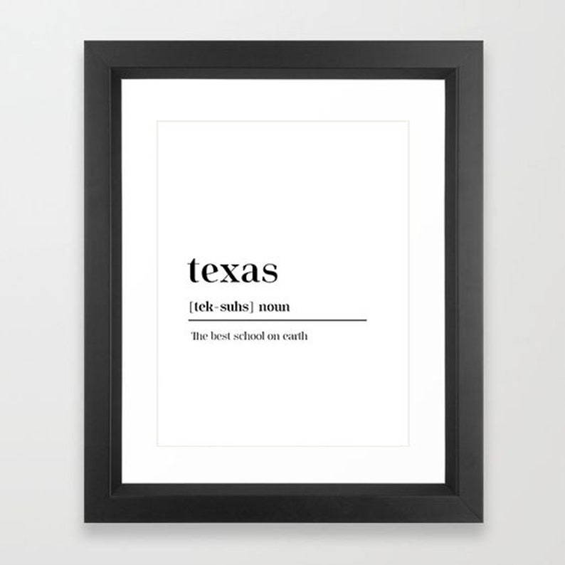 Framed University Of Texas Wall Art University Of Texas Etsy