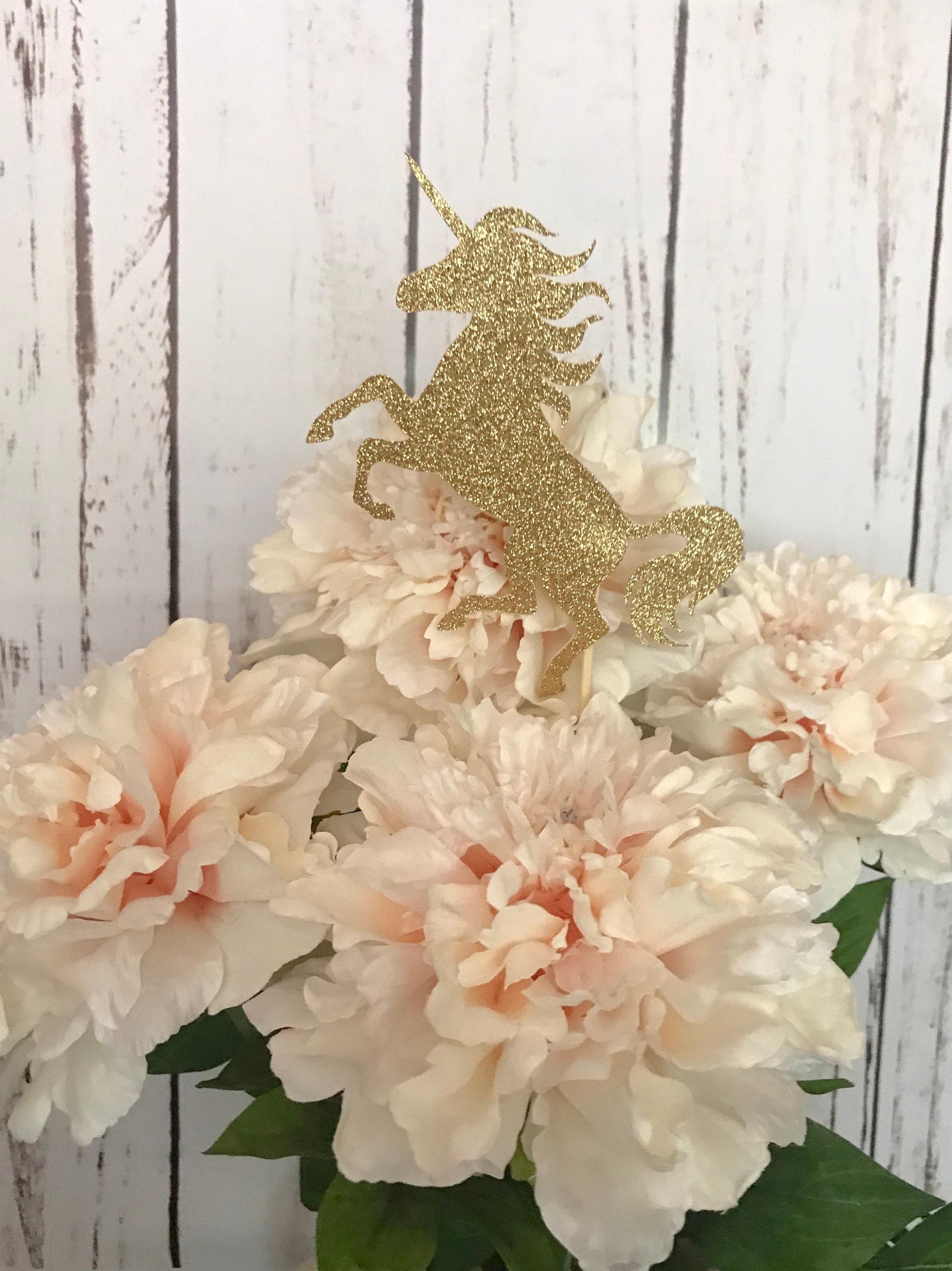 Unicorn Flower Arrangement Bouquet Centerpiece Decor Sticks Etsy