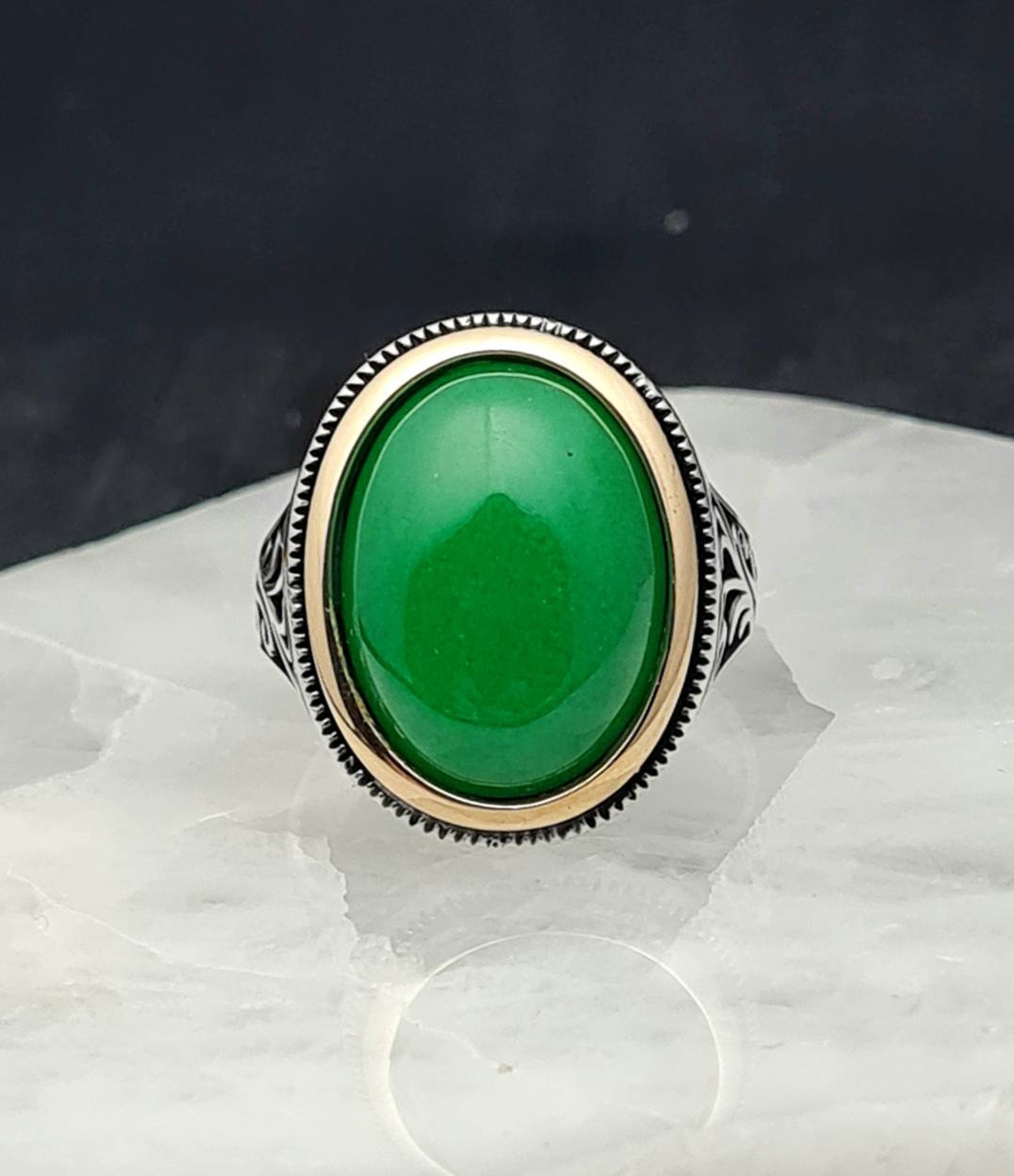 Jade Men's Ringhandmade 925K Sterling Silver Men Ring Etsy UK