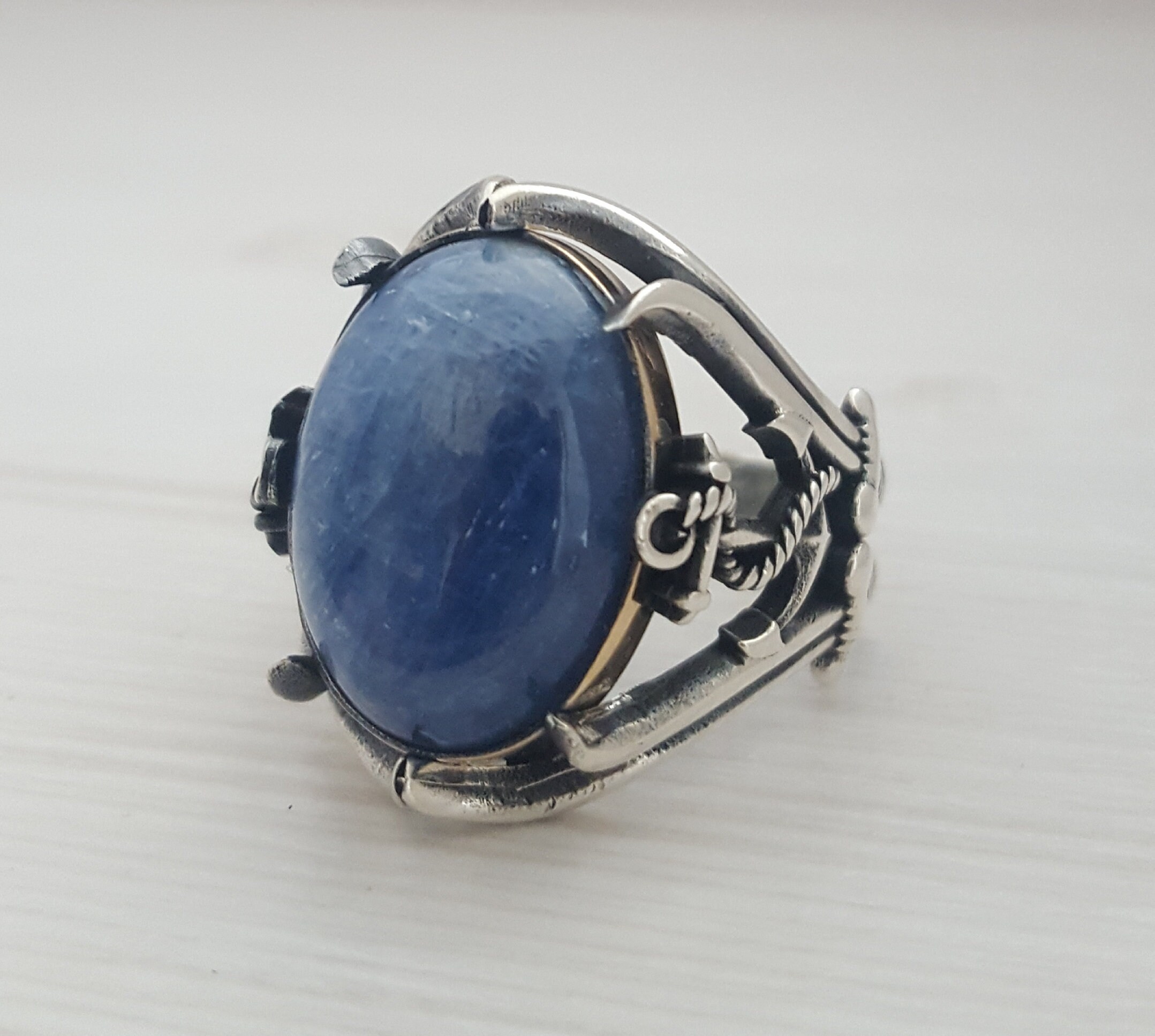 Handmade 925K Sterling Silver Mens Ring With Kyanite Stone DHL | Etsy