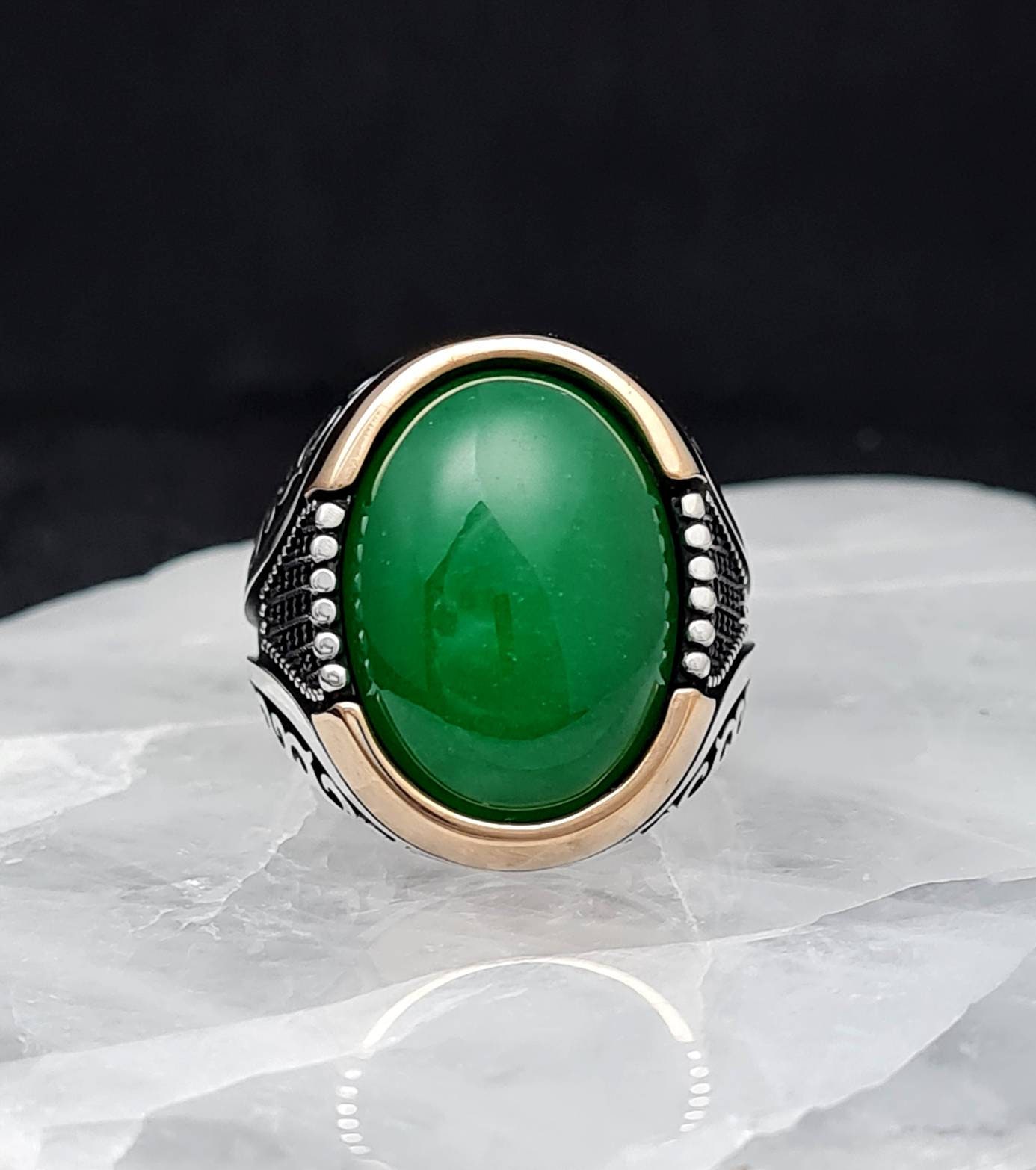Jade Men Ringhandmade 925K Sterling Silver Men's Ring Etsy
