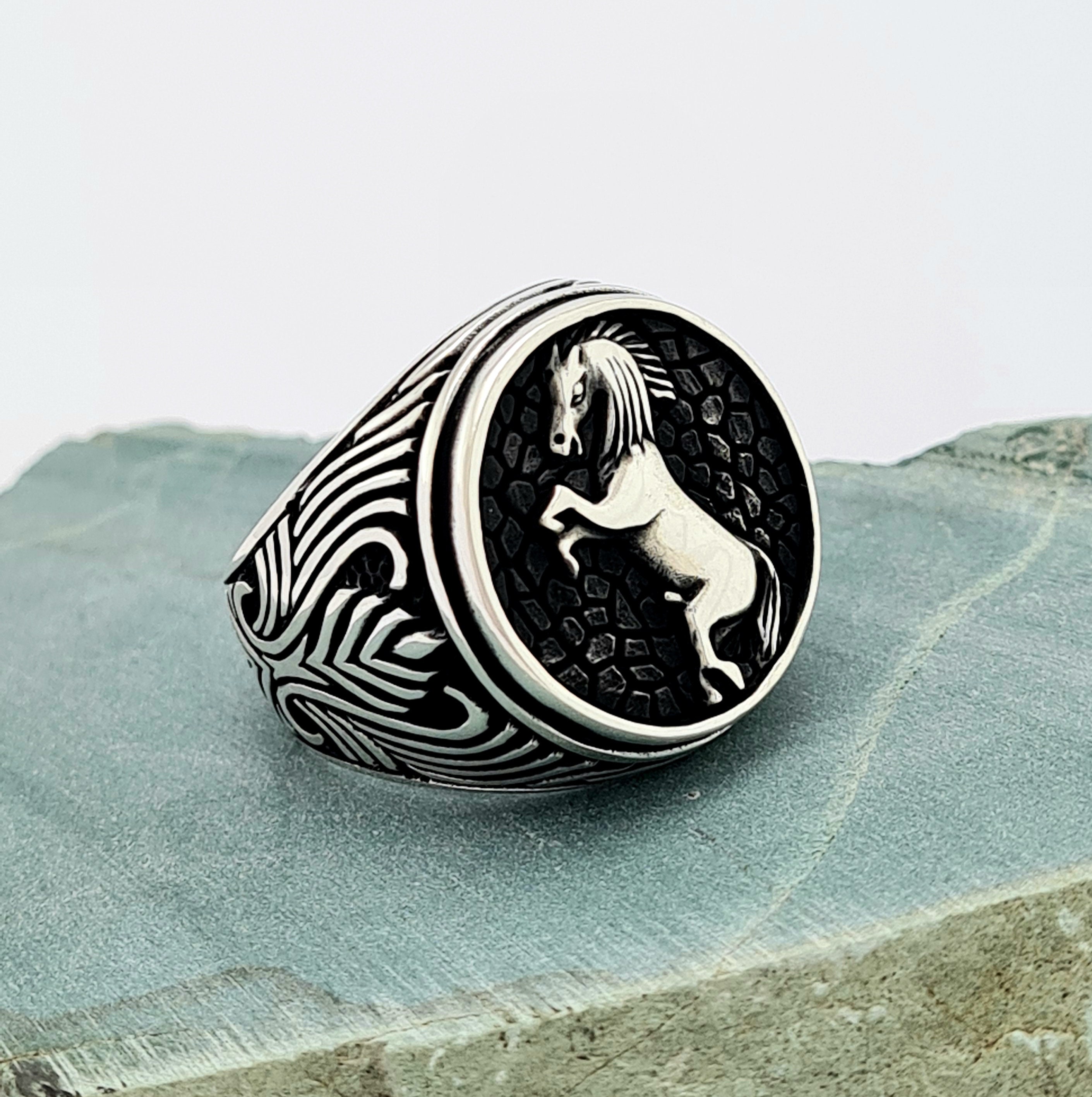 Bague cheval argent sale