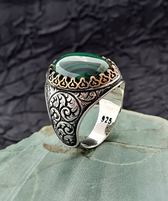 Bague avec pierre malachite hotsell