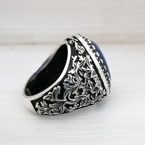Kyanite Men's Ring,Handmade 925K Sterling Silver Mens Ring shops With Natural Kyanite Stone,Kyanite Man Ring
