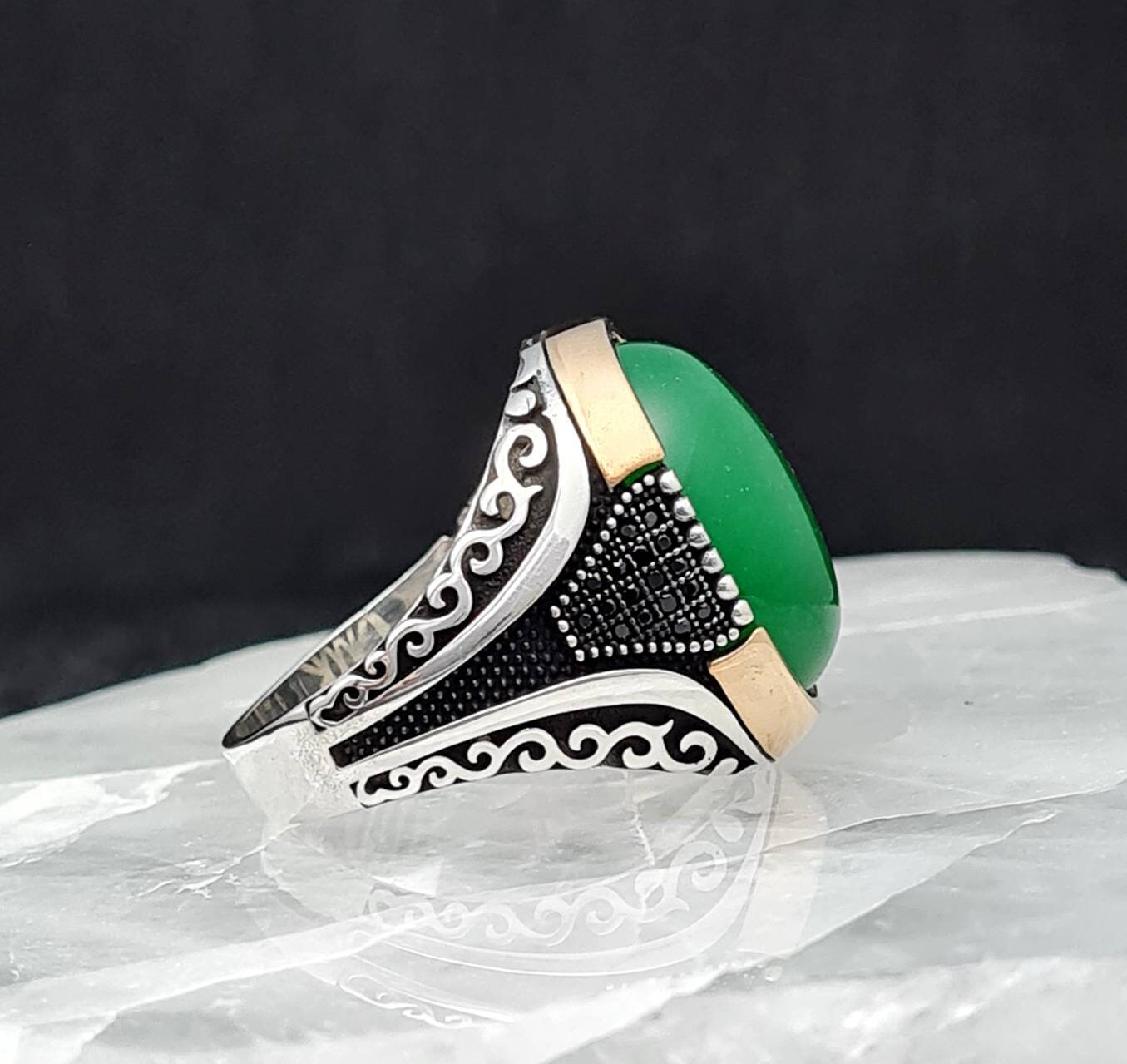 Jade Men Ringhandmade 925K Sterling Silver Men's Ring Etsy