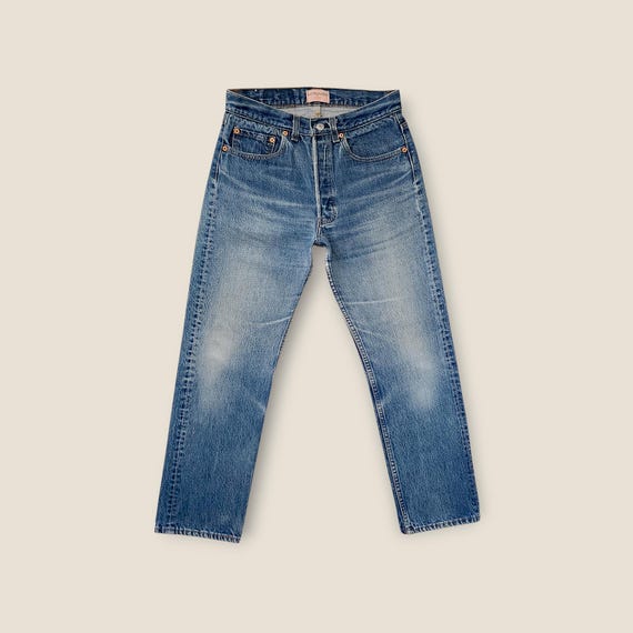 Vintage 90s Levi's 501 Jeans: Faded Medium Blue Wash, Size 29