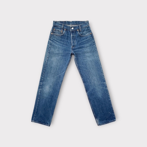 Size 25 Vintage 1980s Levi's 701 501 Jeans Tag Size 28x32 in Faded Dark Blue