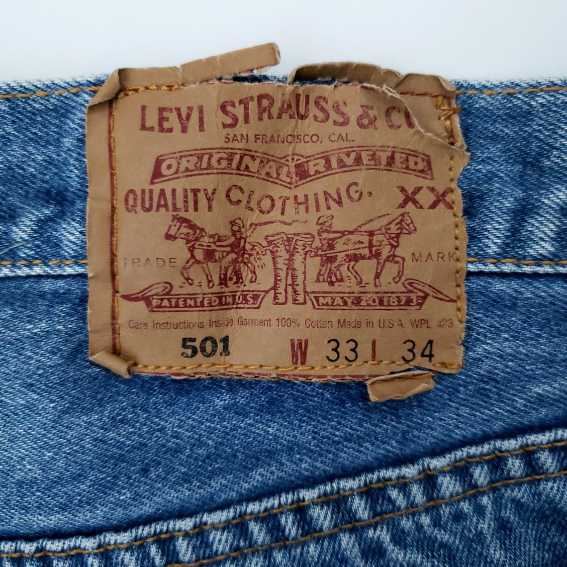 Size 29 30 Vintage 70s Levi's 501 Button Fly Jeans Tag Etsy