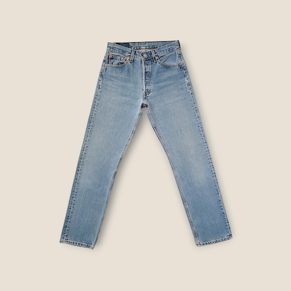 SOLD Size 26 27 Custom Vintage Levi's 501 Button Fly Jeans in Faded Medium Blue