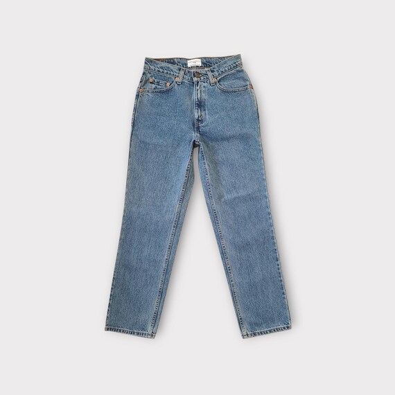 Vintage Levi's 512 Straight Leg Jeans Size 25 26 Tag size 4 in Medium Blue |