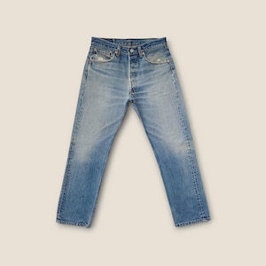 Distressed Vintage Levi&#39;s 501 Jeans: Faded Blue, Size 30