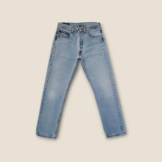 Vintage Levis 501 Jeans Size 29 Tag size 32x32 in Faded Medium Light Blue Wash
