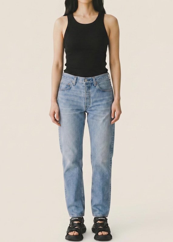 Vintage 1999 Levi's 501 Jeans: Faded Blue Denim, Size 29/30
