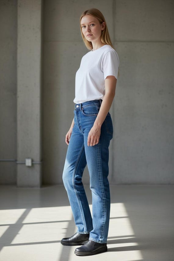 Size 26 27 Custom Vintage Levi's 501 Button Fly Jeans in True Blue