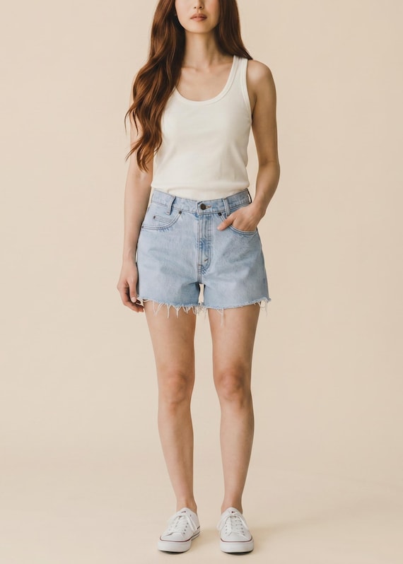 Vintage Levi's 560 Cut off Shorts Size 26  in Light Wash | Item No. 503