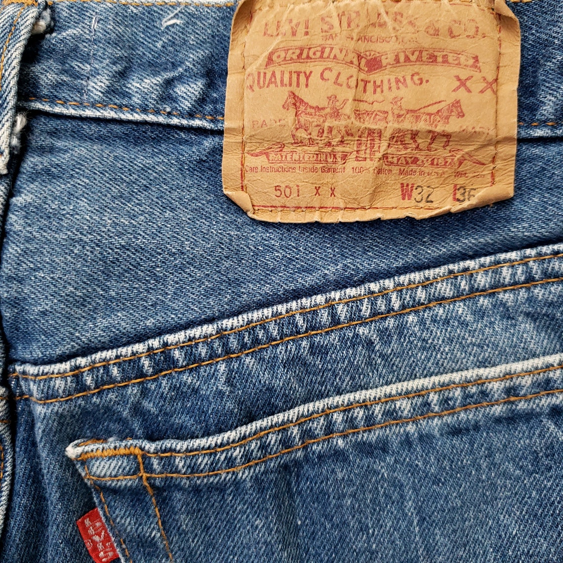 Size 28 29 Vintage 70s 80s Levi's 501 Button Fly Jeans Tag | Etsy