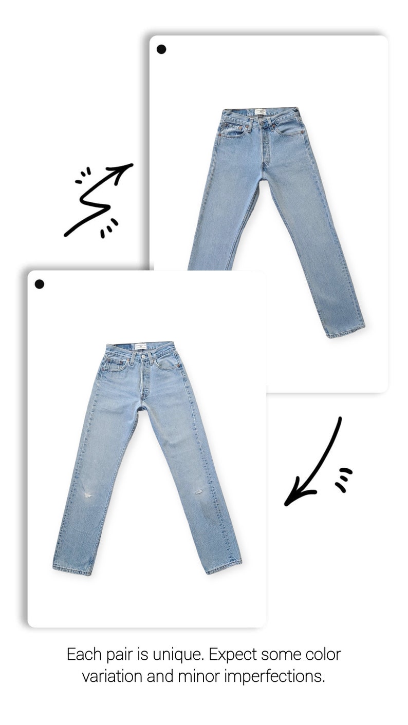 Size 26 27 Vintage Levi's 501 Jeans Light Wash Levis Custom Order image 3