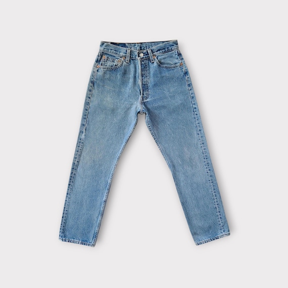 Levis 501 Jeans Size 27 Tag size 29x28 in Faded Medium Blue Wash
