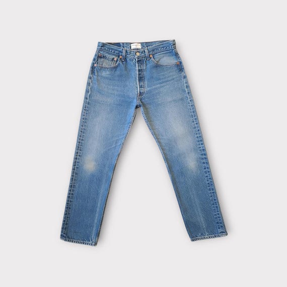 Vintage Levis 501 Jeans Size 29 30 Tag size 33x33 in Faded with Whiskering |