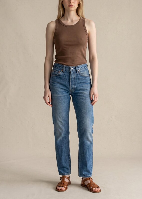 Vintage 1993 Levi's 501 Jeans: Size 26 27 in Faded Deep Blue